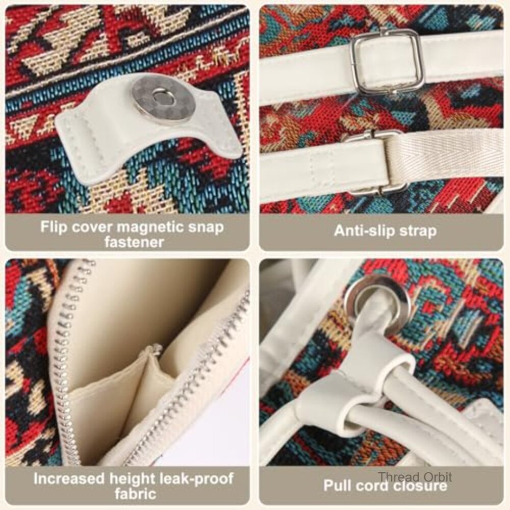Lightweight Canvas Backpack Purse with Adjustable Straps, Small Daypack - Picture 4 of 7